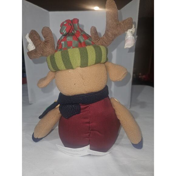 Plush Stuffed Animal Christmas Brown Reindeer Shelf Sitter 18” Long - Picture 2 of 3